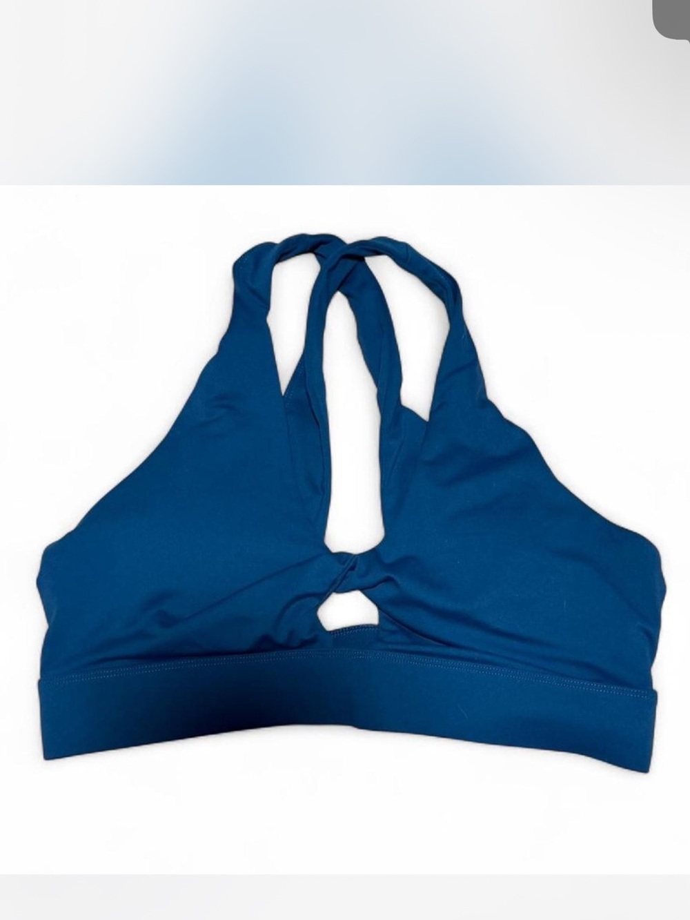 Fabletics Deep Teal Twist-Back Sports Bra